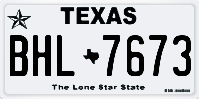 TX license plate BHL7673