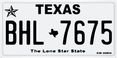 TX license plate BHL7675