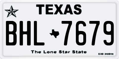 TX license plate BHL7679