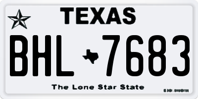 TX license plate BHL7683