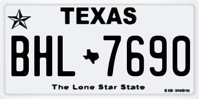 TX license plate BHL7690