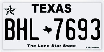 TX license plate BHL7693