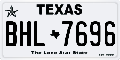 TX license plate BHL7696