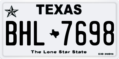 TX license plate BHL7698