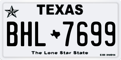 TX license plate BHL7699