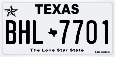 TX license plate BHL7701
