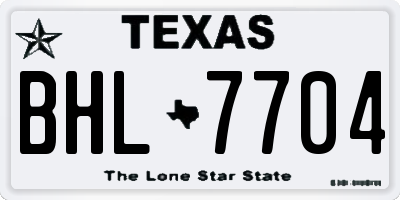TX license plate BHL7704