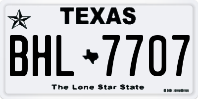 TX license plate BHL7707