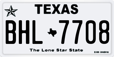 TX license plate BHL7708