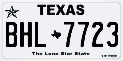 TX license plate BHL7723