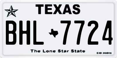 TX license plate BHL7724