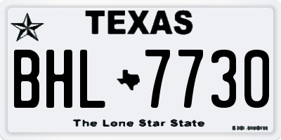 TX license plate BHL7730