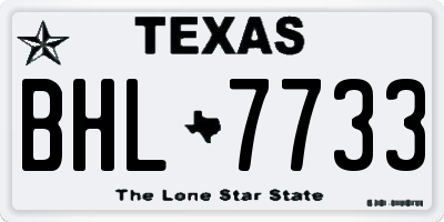 TX license plate BHL7733