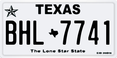 TX license plate BHL7741