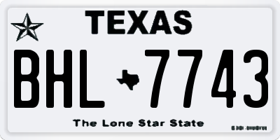 TX license plate BHL7743