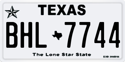 TX license plate BHL7744