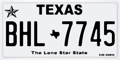 TX license plate BHL7745
