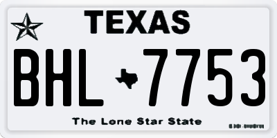 TX license plate BHL7753