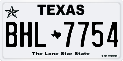 TX license plate BHL7754