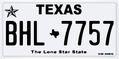 TX license plate BHL7757