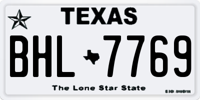 TX license plate BHL7769