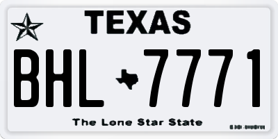 TX license plate BHL7771