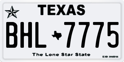 TX license plate BHL7775