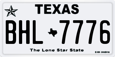 TX license plate BHL7776
