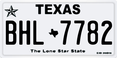 TX license plate BHL7782