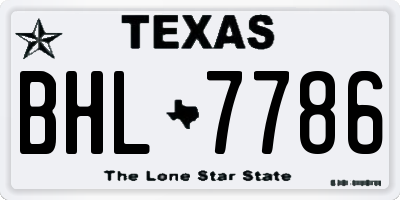 TX license plate BHL7786