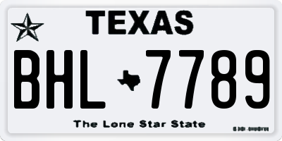 TX license plate BHL7789
