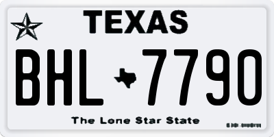 TX license plate BHL7790