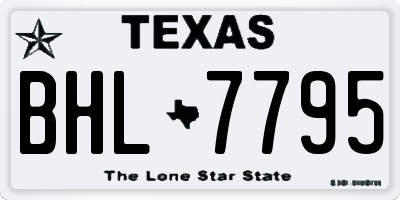 TX license plate BHL7795