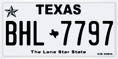 TX license plate BHL7797