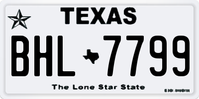 TX license plate BHL7799