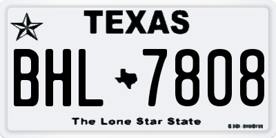 TX license plate BHL7808