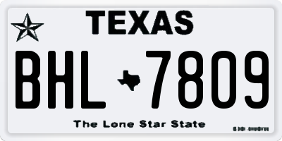 TX license plate BHL7809