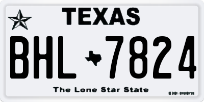 TX license plate BHL7824