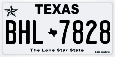 TX license plate BHL7828