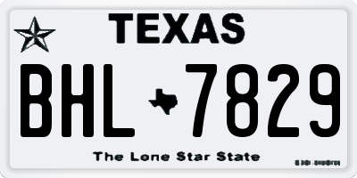 TX license plate BHL7829