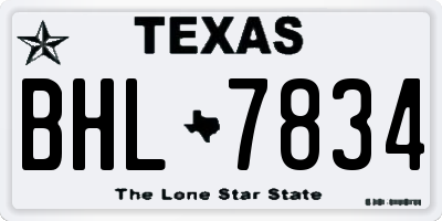 TX license plate BHL7834