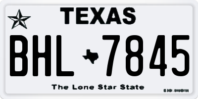 TX license plate BHL7845