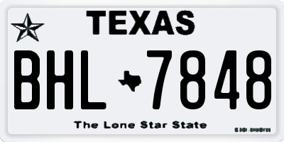 TX license plate BHL7848