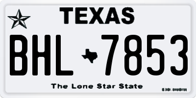 TX license plate BHL7853