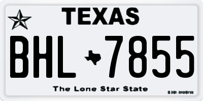 TX license plate BHL7855