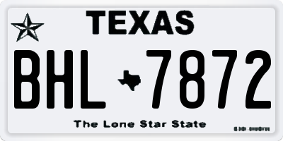 TX license plate BHL7872