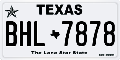 TX license plate BHL7878