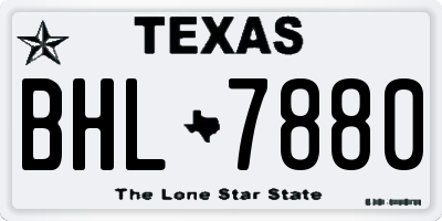 TX license plate BHL7880