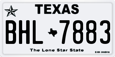TX license plate BHL7883