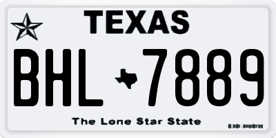 TX license plate BHL7889